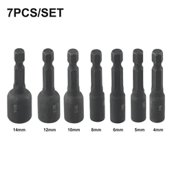 7pcs M6-M14 Tap Die Socket Adapter Firmer Screw Tap Socket Adapter Holder Extension Bar 1/4 Inch Hex Shank Tap Socket