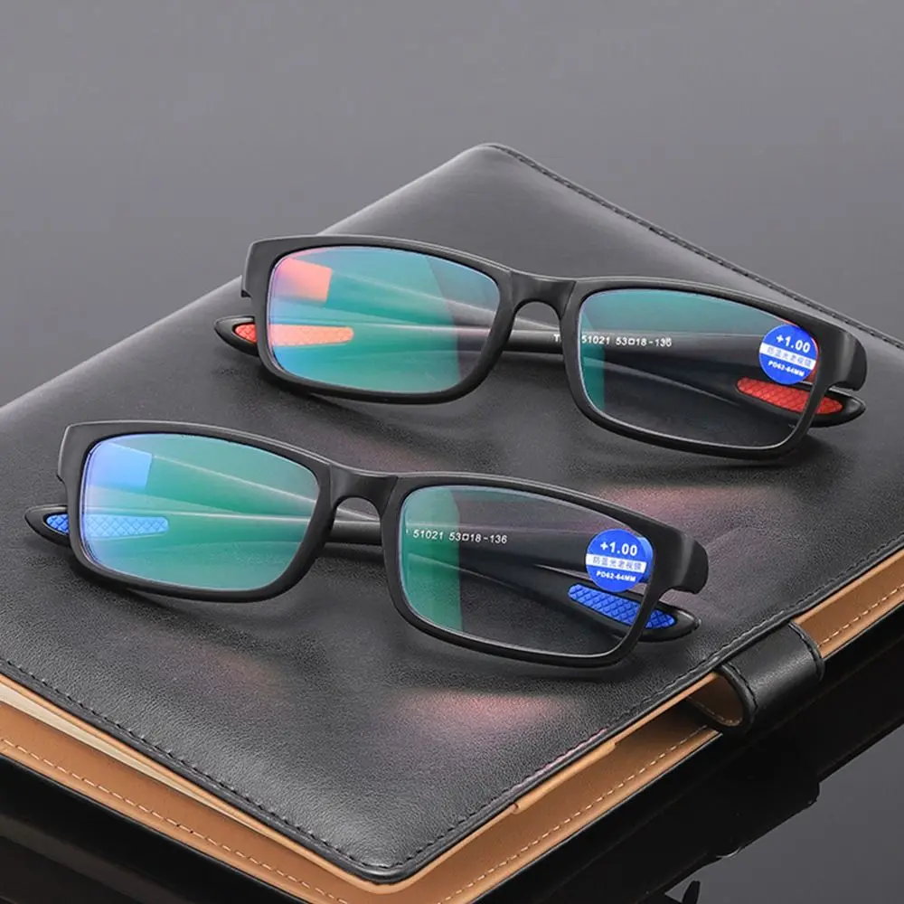 New Reading Glasses Men Women Sports Anti-blue Black Red TR90 Frame Presbyopia Eyeglasses +100 to+400 Light-Weight Eyewear