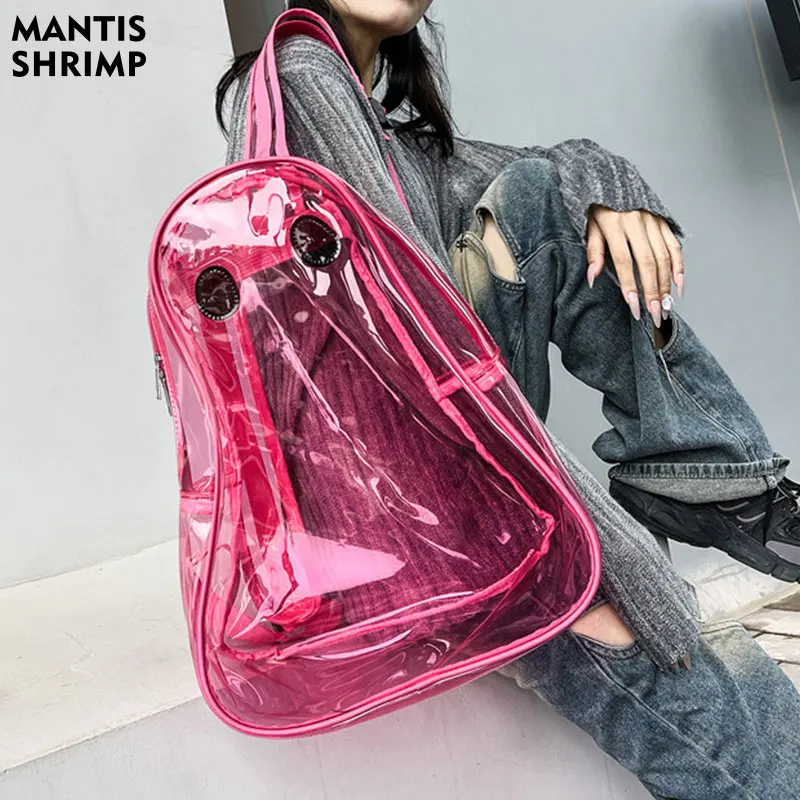 Unisex Backpack Hot Selling Ghost Backpack Young Boys Girls Trend Funny Personality Transparent PVC Book Bag Teen Clear Knapsack