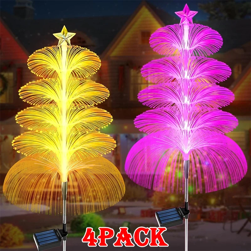 NEW 4/2/1Pcs Solar Garden Lights Outdoor Multiple-Color Waterproof LED Jellyfish Lawn Lamps for Decorative Yard Party Patio