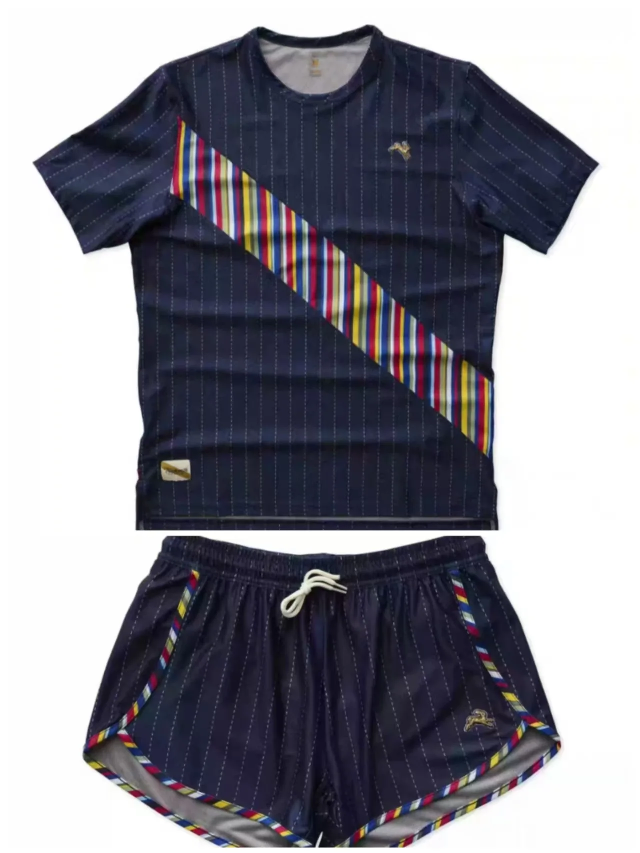 

Tracksmith Running Rabbit Women's Summer New Arrival Color-Blocked Patchwork Design T-Shirt Short-Sleeve Loose-Fit Rabbit Set