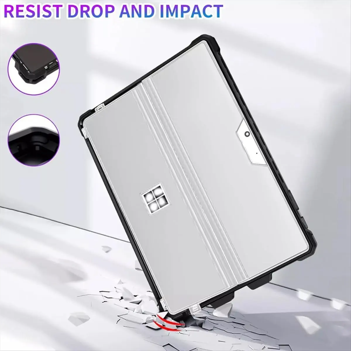 Tablet Case Shell for Microsoft Surface Pro 7 Plus/Pro 7/Pro 6/Pro 5/Pro 4 All-in-One Cover with Pen Holder, Kickstand,A