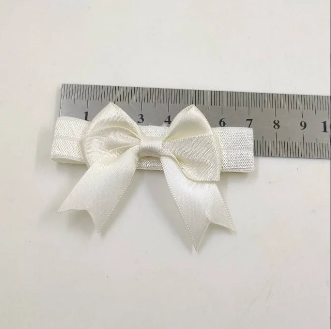 1000pcs 7cm  satin ribbon bow with elastic band