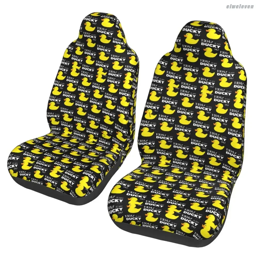 Today Is My Ducky Day Pattern Design Car Seat Cover 2PCS Front Car Seat Cover, Car Bucket Seat Anti Fouling Protection Cover