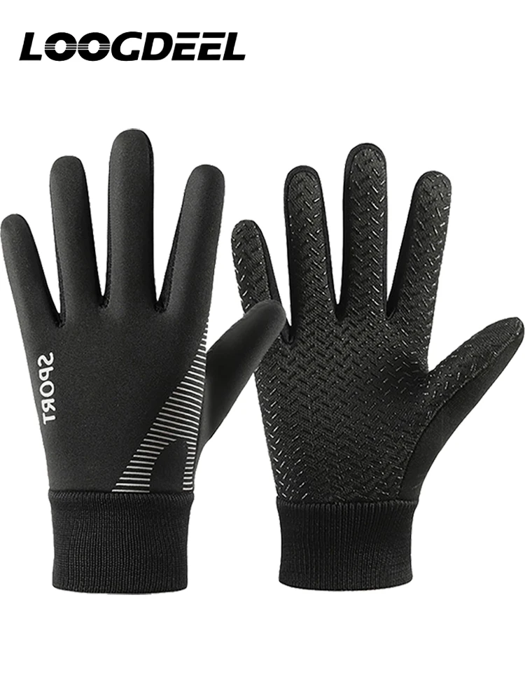 AliExpress loogdeel LOOGDEEL Kids Warm Water-resistant Sports Gloves with Thick Plush Lining for Cold Weather Cycling Gloves Autumn Winter Gloves