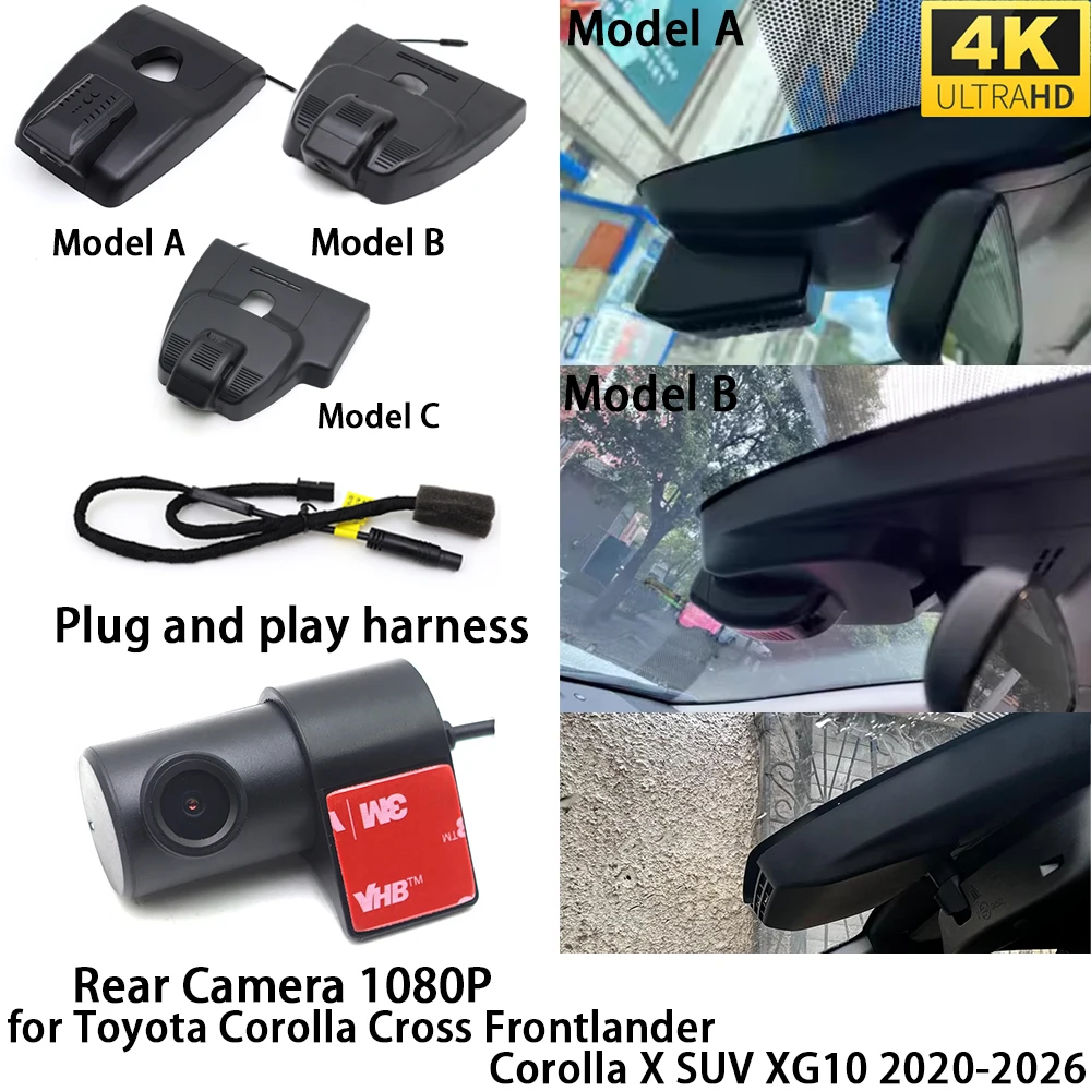 Para Toyota Corolla Cross Frontlander Corolla X SUV XG10 OEM cámara frontal trasera grabadora de vídeo Wifi grabación en bucle visión nocturna