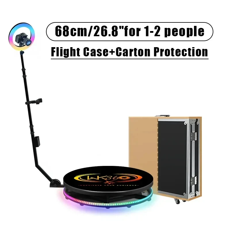 MWE 360 Photo Booth Maschine mit Flight case & Akku für Partys, 360 Slow Motion Kamera kabine mit Deluxe Anzug Custom 3