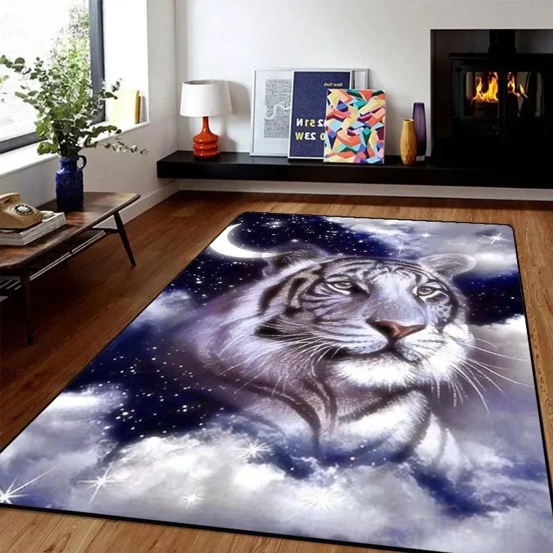 3D Animals Printing Non Slip Living Room Carpet Hallway Floor Door Mats for Home Bedroom Decor 100% Felt Sofa Coffee Table Rugs