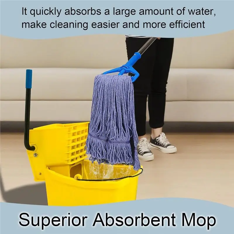 Washable String Mop Heads 4 Pack Heavy Duty Replacement Heads For Commercial Use At For Home, Office And Kitchen