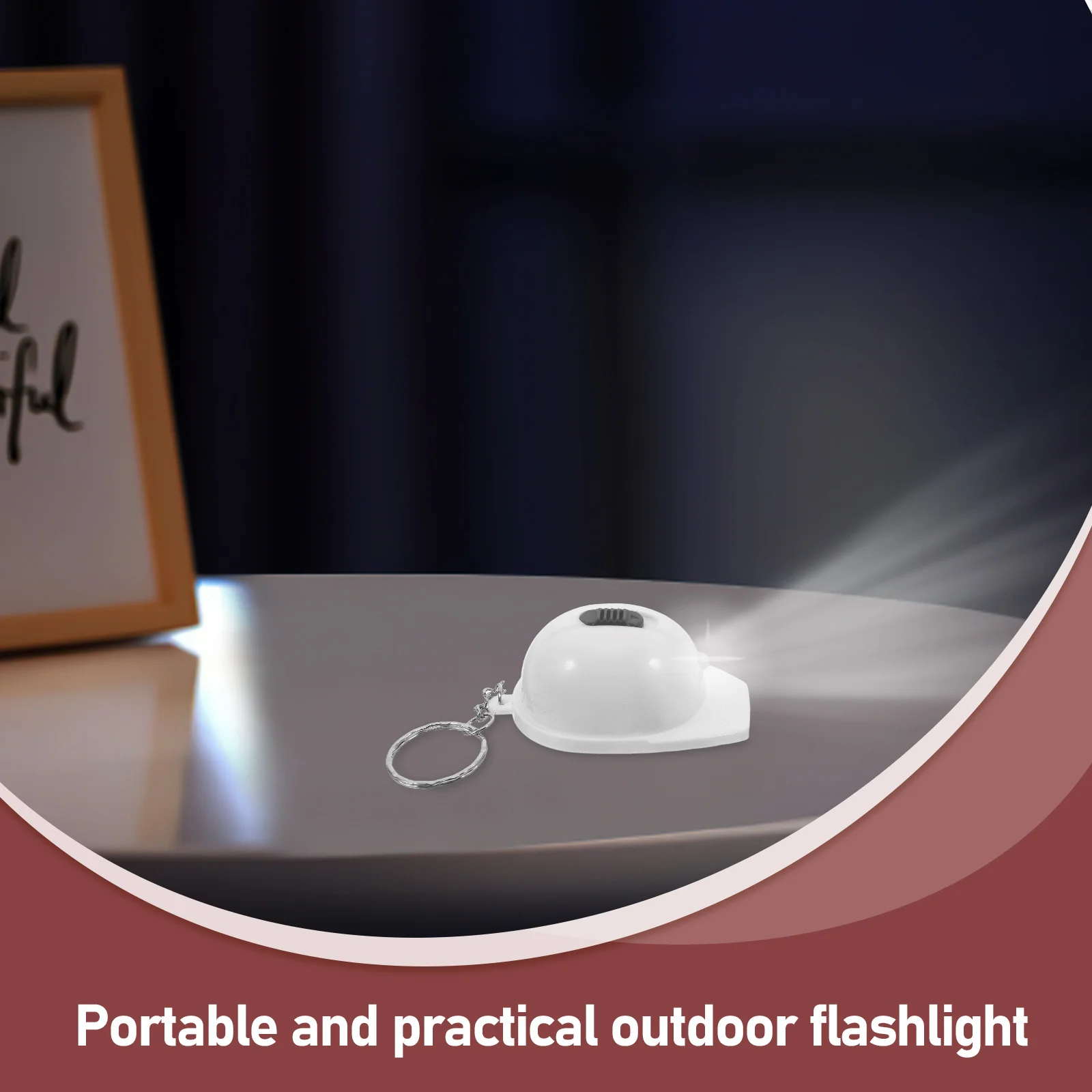 10pcs 미니 손전등 키 체인 흰색 작은 크기 휴대용 LED 라이트 생일 파티 선물 건설 테마 키 링 핸디 도구