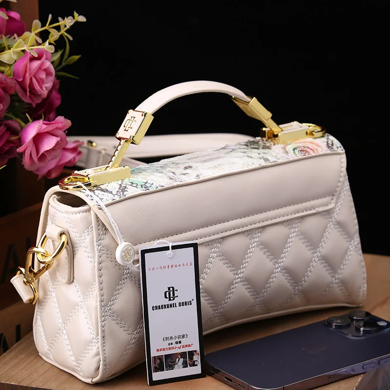 Luxury Fashion Leather Women Handbags Small Serpentine Single Shoulder Messenger Bag 2024 New Ladies Portable Crossbody Bags