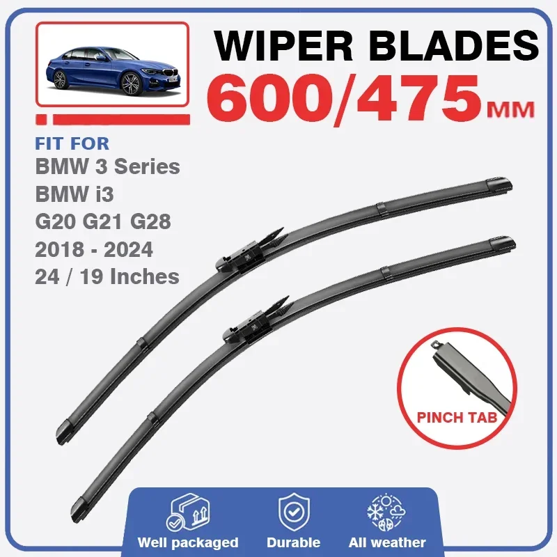 

Для BMW 3 серии G20 G21 G28 I3 2018-2024 щетки переднего стеклоочистителя аксессуары лобовое стекло 318d 320i 320d 340i 330i 330e 2021 2022