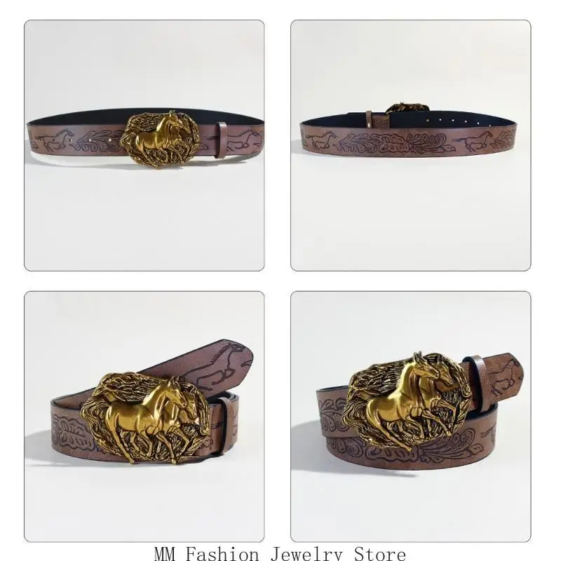حزام الخصر d0ub منحوت الحصان بارد حزام الشرير رعاة البقر رعاة البقر الكلاسيكية الحزام الكلاسيكي #4