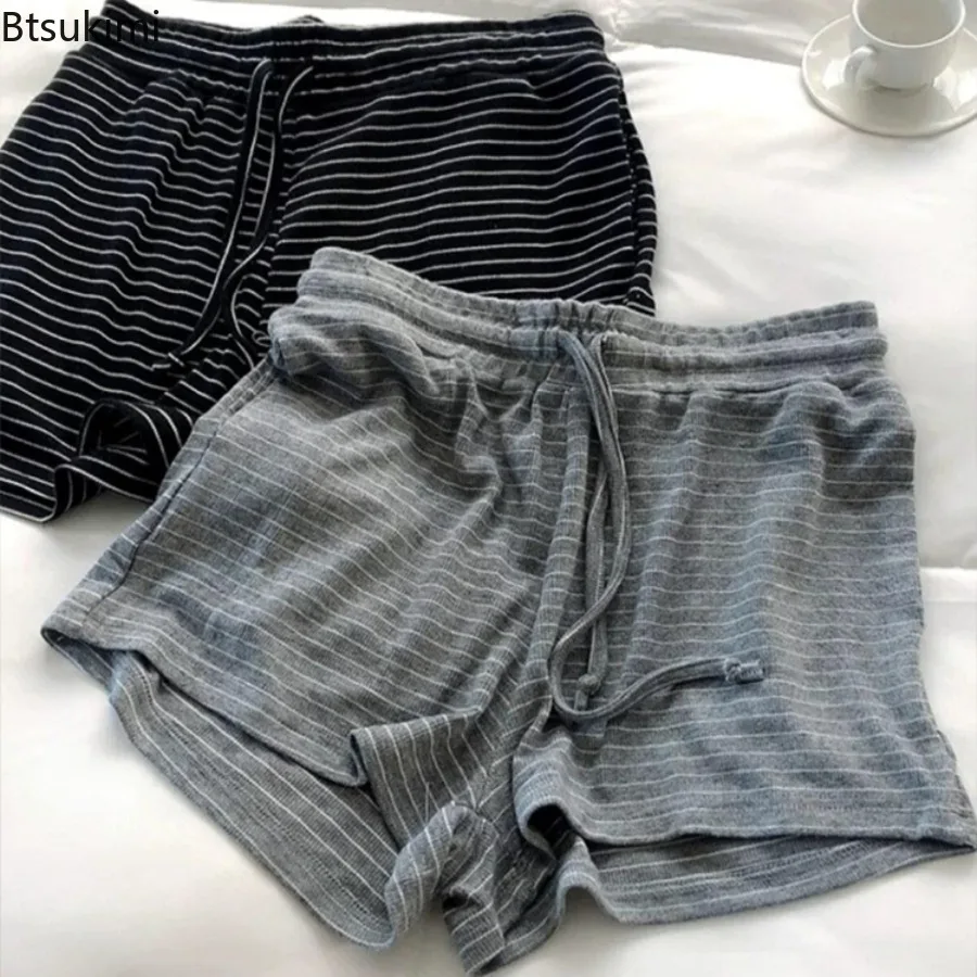 2026 Korean Style Home Shorts with Soft and Skin Friendly Stripes Sleepwear Women's Summer Suitable for Wearing Outside Shorts
