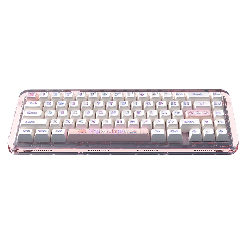 B67 Tri- Mode Wireless Pink Mechanical Keyboard RGB Hot-swappable Keyboard with Transparent SA High Sublimation Keycap for Game