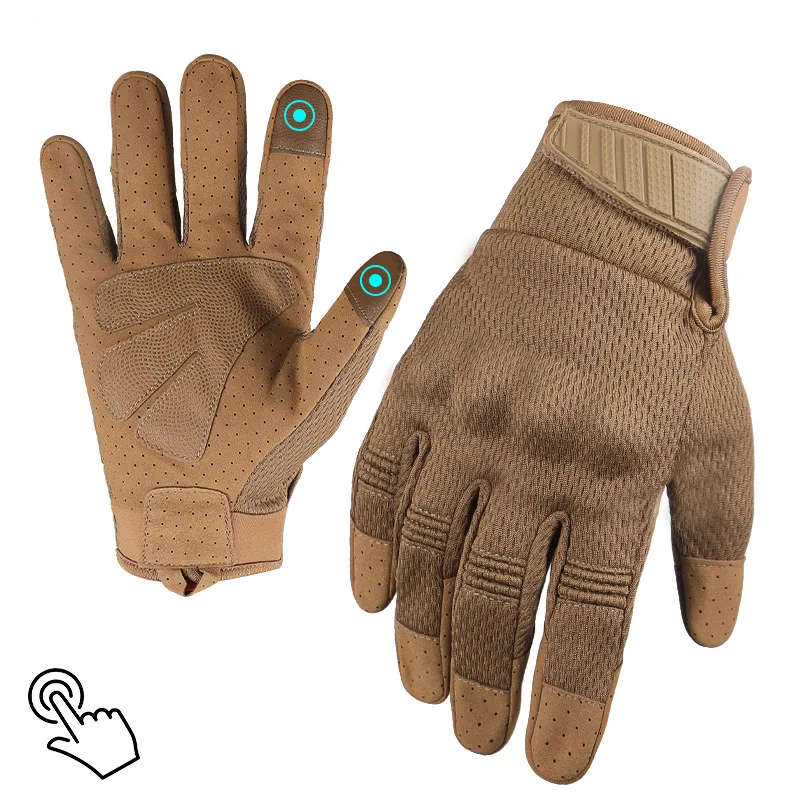 Multi-functional camouflage breathable tactical gloves, protective and lightweight, suitable for riding motorcycles, touch-scree