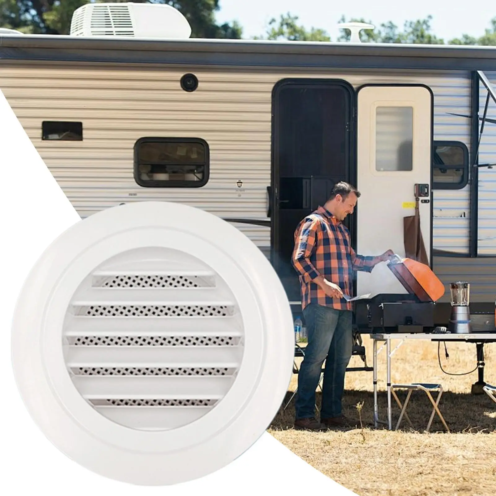RV AC Vent Cover RV Heater Exhaust Vents Cover Caravans Accessories Mobile Home Ventilation Parts for Vacation Travel Long