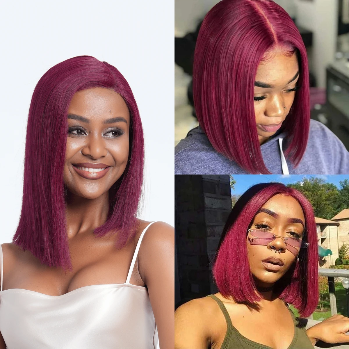 99J Red Bob Hair Wig Straight Bob Wigs Lace Front Human Hair Wigs 13x4 Lace Frontal Human Hair Wigs прямые для женщин Распродажа