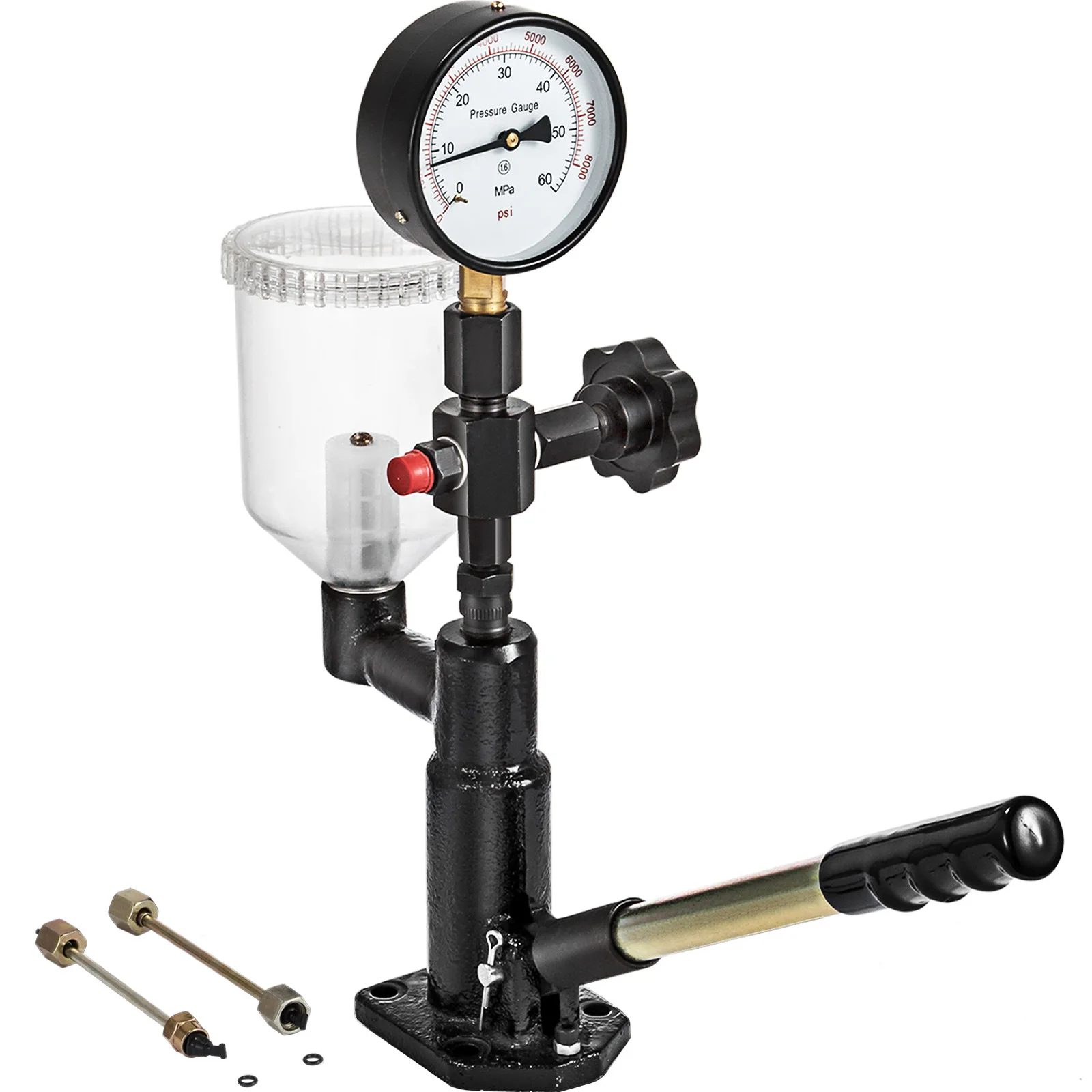 SucceBuy Diesel Fuel Injector Nozzles Tester with Dual Scale Gauge 6000PSI Engine Fuel Tester Repair Tool for Car Tractor Truck