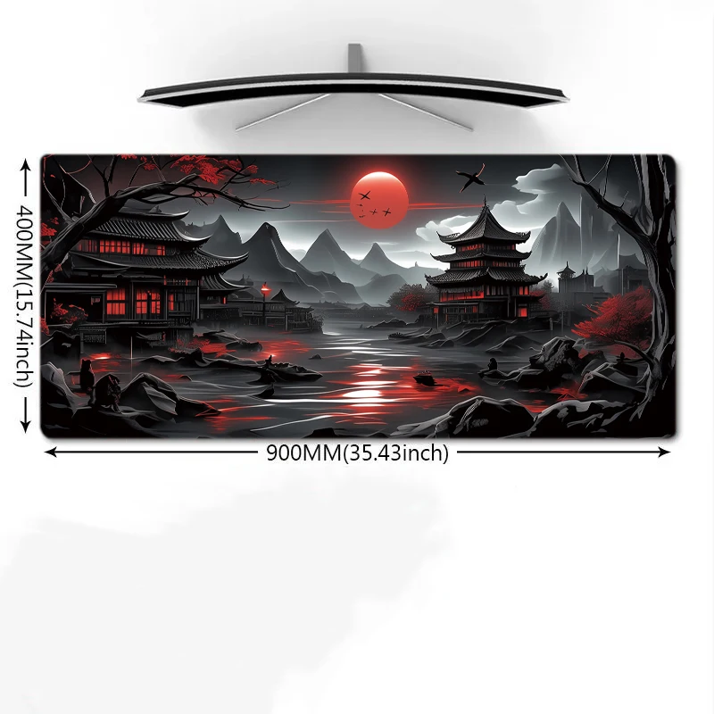 

Mausepad Japanese architecture Desk Mat Gaming Mat Pad on The Table Office Gamer Accessories Keyboard Mat Mouse Pad Mouse Carpet