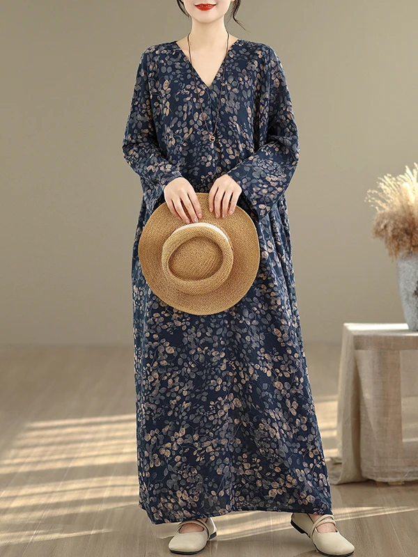 Minceur décontracté confortable grande taille Original français Long Sve Protection solaire V-ne mince coton lin imprimé ample Slimmi...