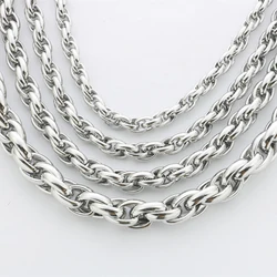 Fashion Stainless steel Twist Chain O-shaped Double Duckle Chain For Men And Women Thick Necklace Jewelry