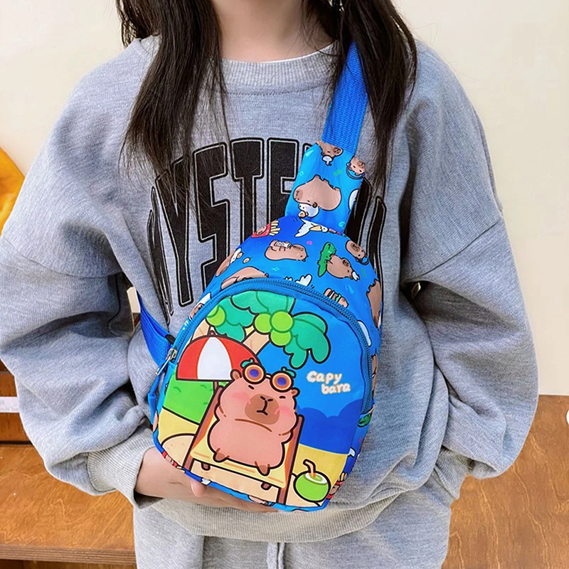 New Children's Capybara Crossbody Bag Multifunctional Backpack Capybara Chest Bag Home Decoration Shoulder Messenger Bag