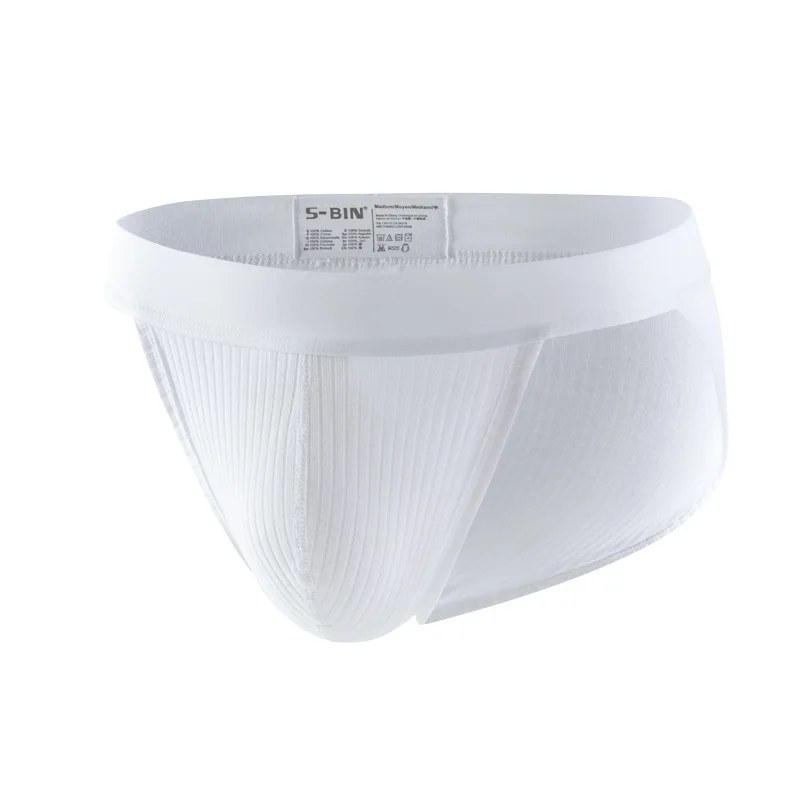 

Мужские трусы-танга из ребристого хлопка с объемным гульфиком, однотонные, всесезонные, дышащие, влагоотводящие, с высокой посадкой, комфортные