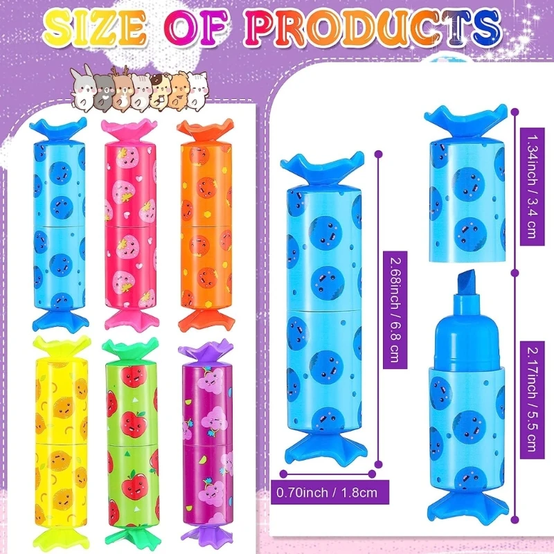 ปากกามาร์กเกอร์ปลายสิ่วปากกาเน้นข้อความสำหรับไดอารี่โปสเตอร์ภาพวาดวันเกิดปาร์ตี้ขนม