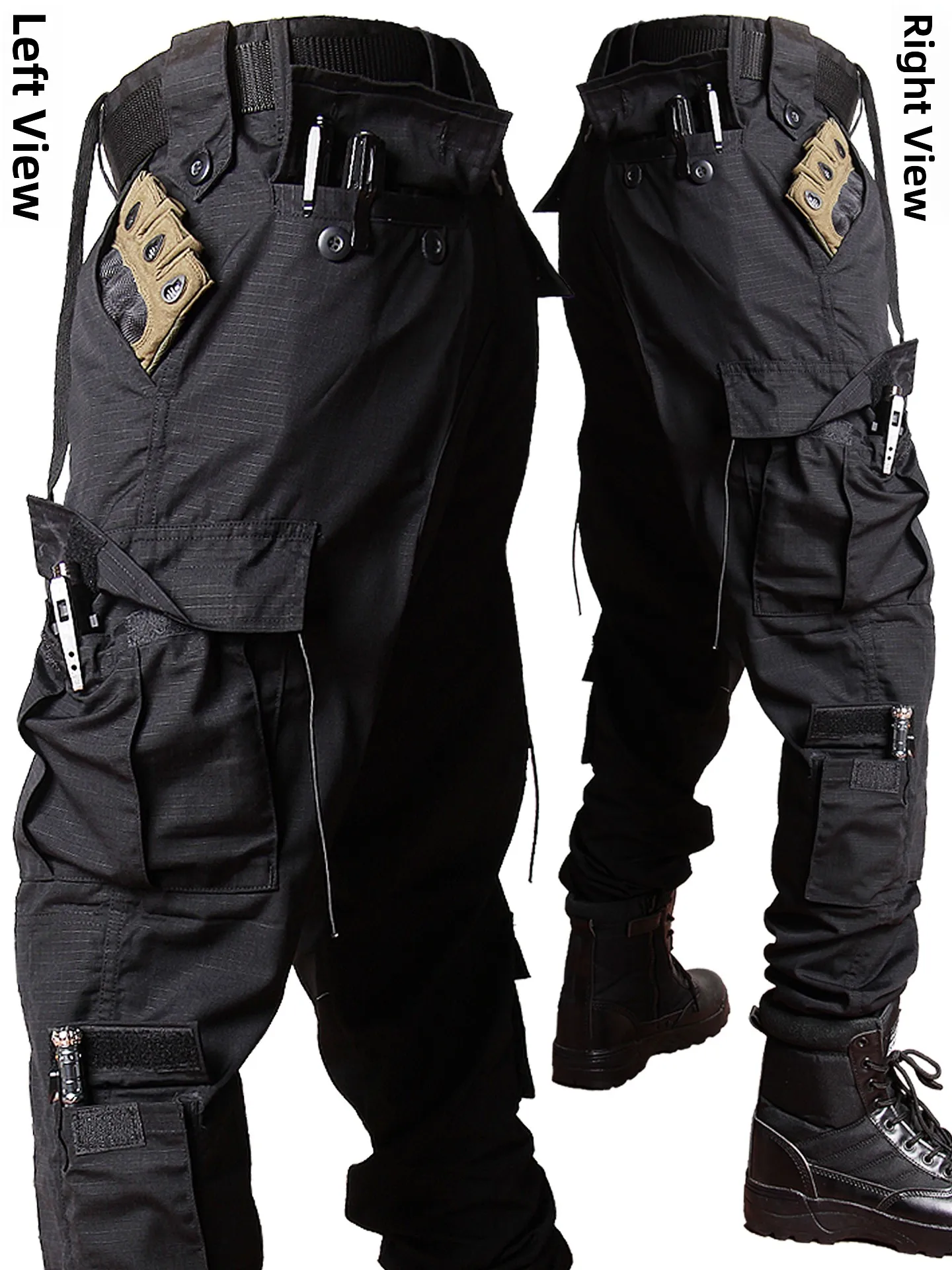 

Black Tactical Summer Quick Dry Security Pants Men's Workwear Training Grid 511 Hellion G34 Straight Leg Cotton Polyester Blend