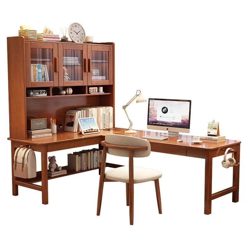 

Solid wood, corner, desk, bookshelf, integrated, household, bedroom