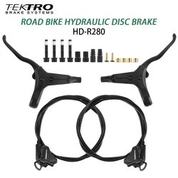 Tektro HD-R280 Road Bike Hydraulic Disc Brake Flat Mount Bicycle Hydraulic Brake Split Cable Brakes Cycling Accesorries