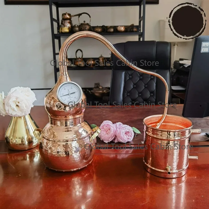 Household Small Pure Copper Essential Oil Distiller Dew Extraction Equipment Traditional Ancient Method for Home Brewing