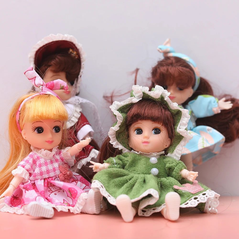 Muñecas ob11 de 12cm, conjunto completo, muñeca BJD min bonita, muñecas articuladas, pelo largo, ojos azules, juguete bjd, juguetes de vestir para niña pequeña, regalo para niñas