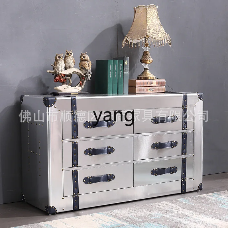 

LMM bedroom locker retro aluminum leather industrial style cafe side cabinet