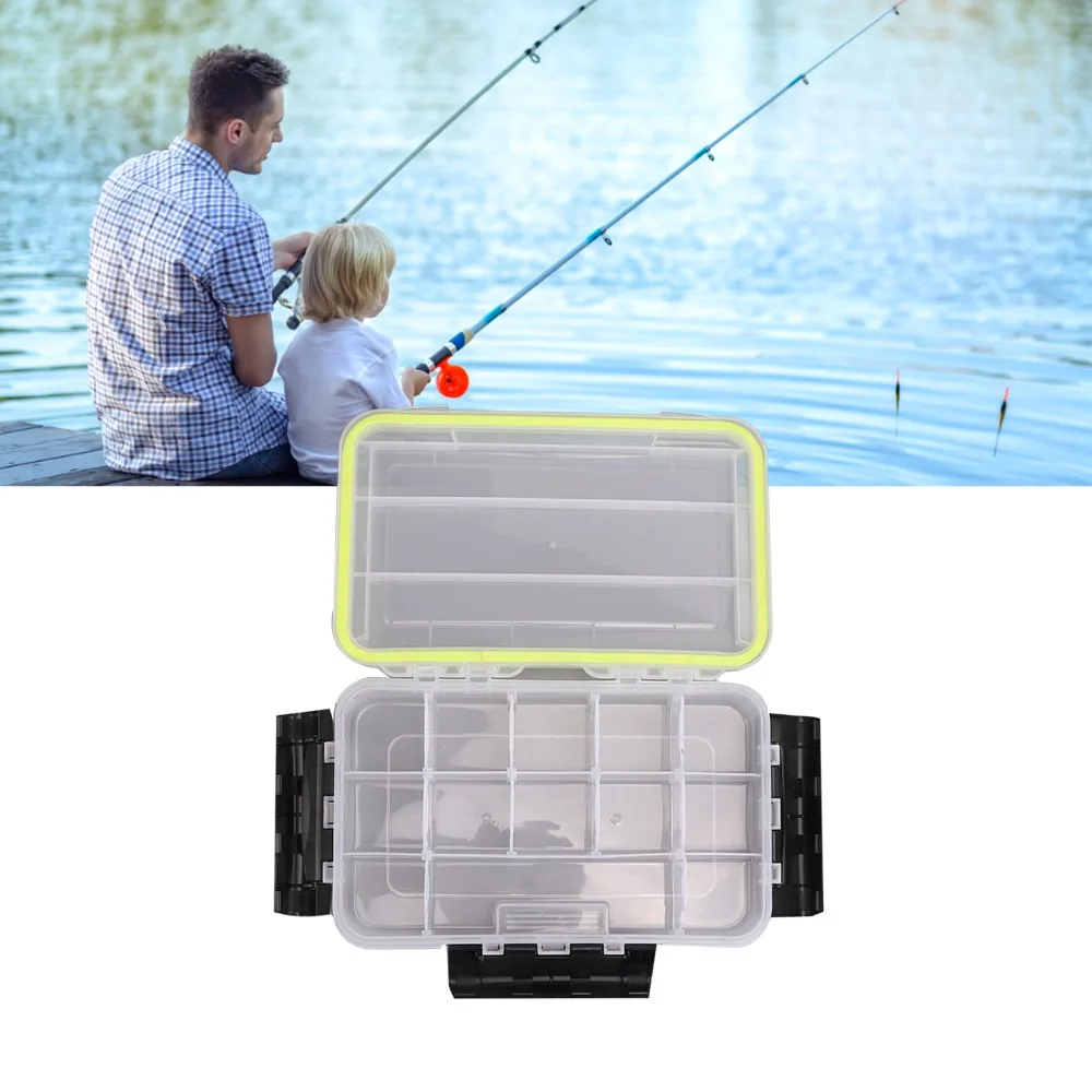 with Movable Dividers Fishing Tackle Box 27*17*5.3cm Transparent Lure Storage Box PP Large Capacity Fishing Organizer Box