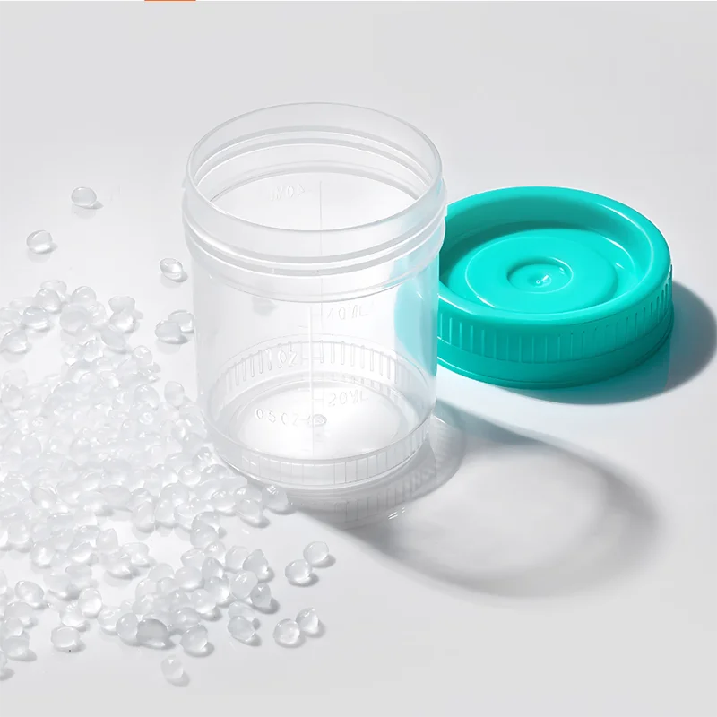 Sterile sampling cup sample specimen cup screw mouth with lid scale sampling cup disposable plastic collection cup