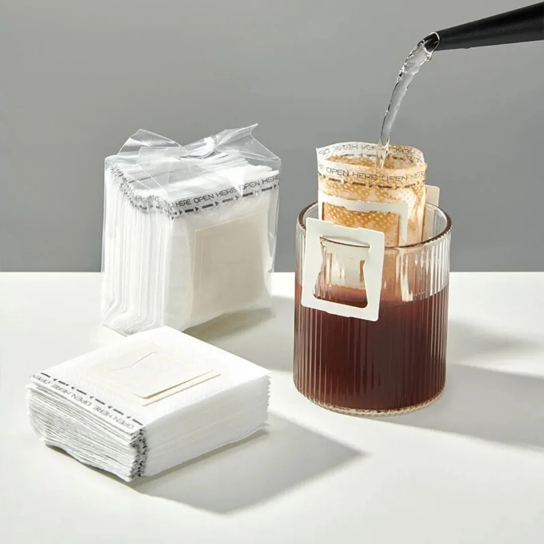 50/100/200pcs Coffee Filter Paper Bags Non-woven Fabrics Disposable Drip Coffee Bags Hanging Ear Espresso Coffee Accessories