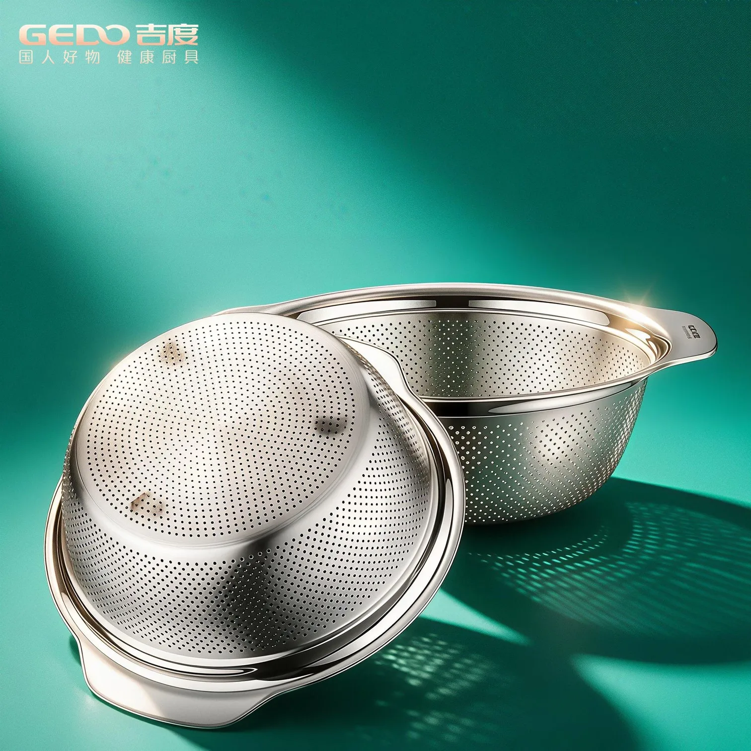 LFGB Certified Food Grade 304 Stainless Steel Kitchen Colander Ultra Thick 23~31cm Strainer Fruit and Vegetable Washing Basin