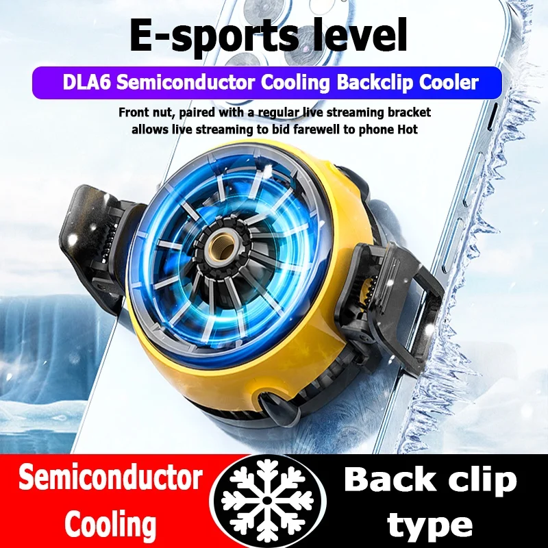 DLA6 Mobile Phone Radiator Semiconductor Backclip Cooling Fan Live Broadcast Gaming Accessories Game Cooler