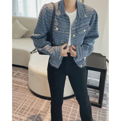 2022 Trending Products Denim Jean Jacket Women Coats Overcoat Heavy Demi-Season Clothing Stylish Elegant Crop New Korean Style