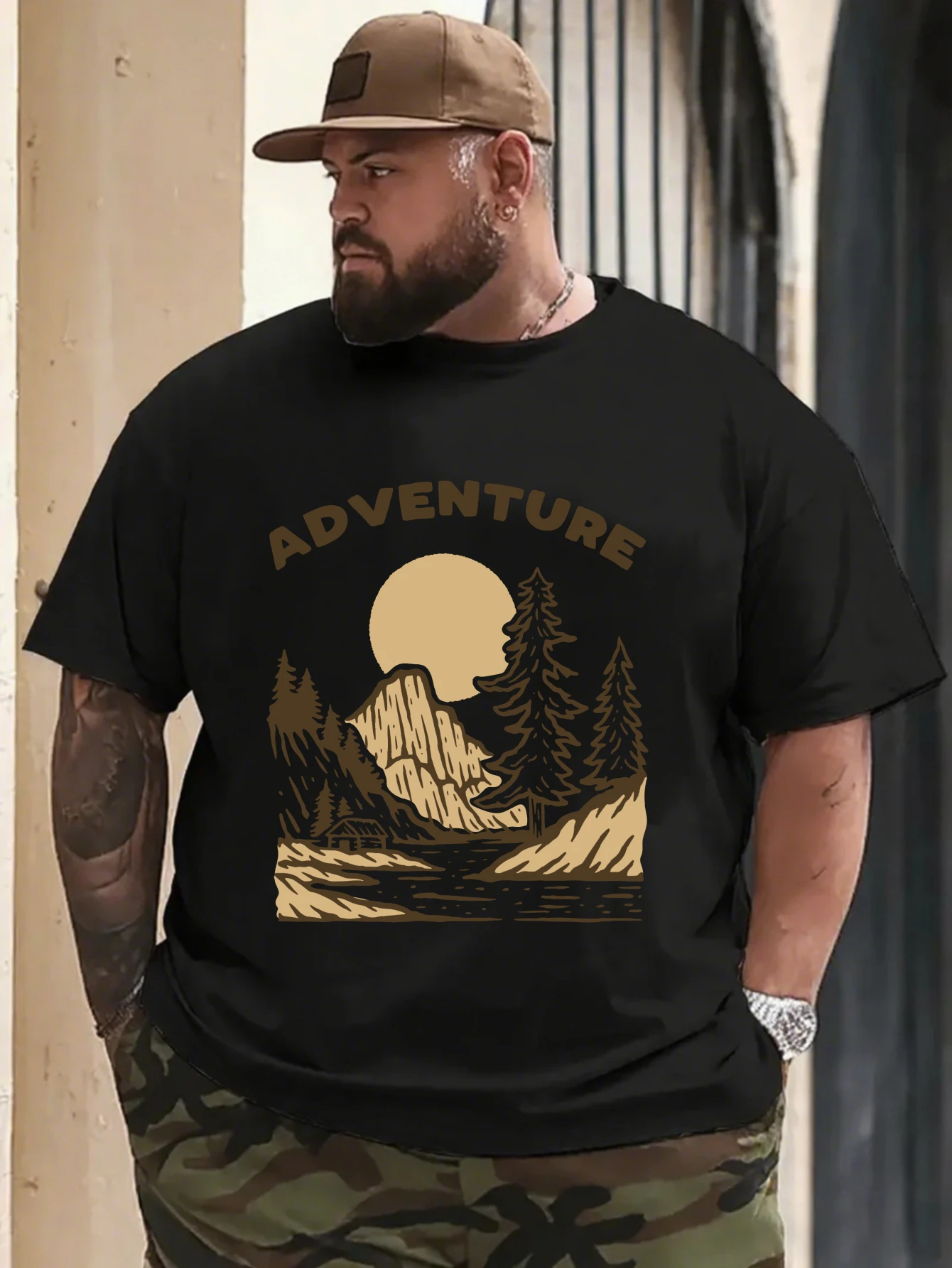 

Retro Old Man Skull Graphic T-Shirt for Men, Gothic Vintage Short Sleeve Tee, Casual Skull Print Tops