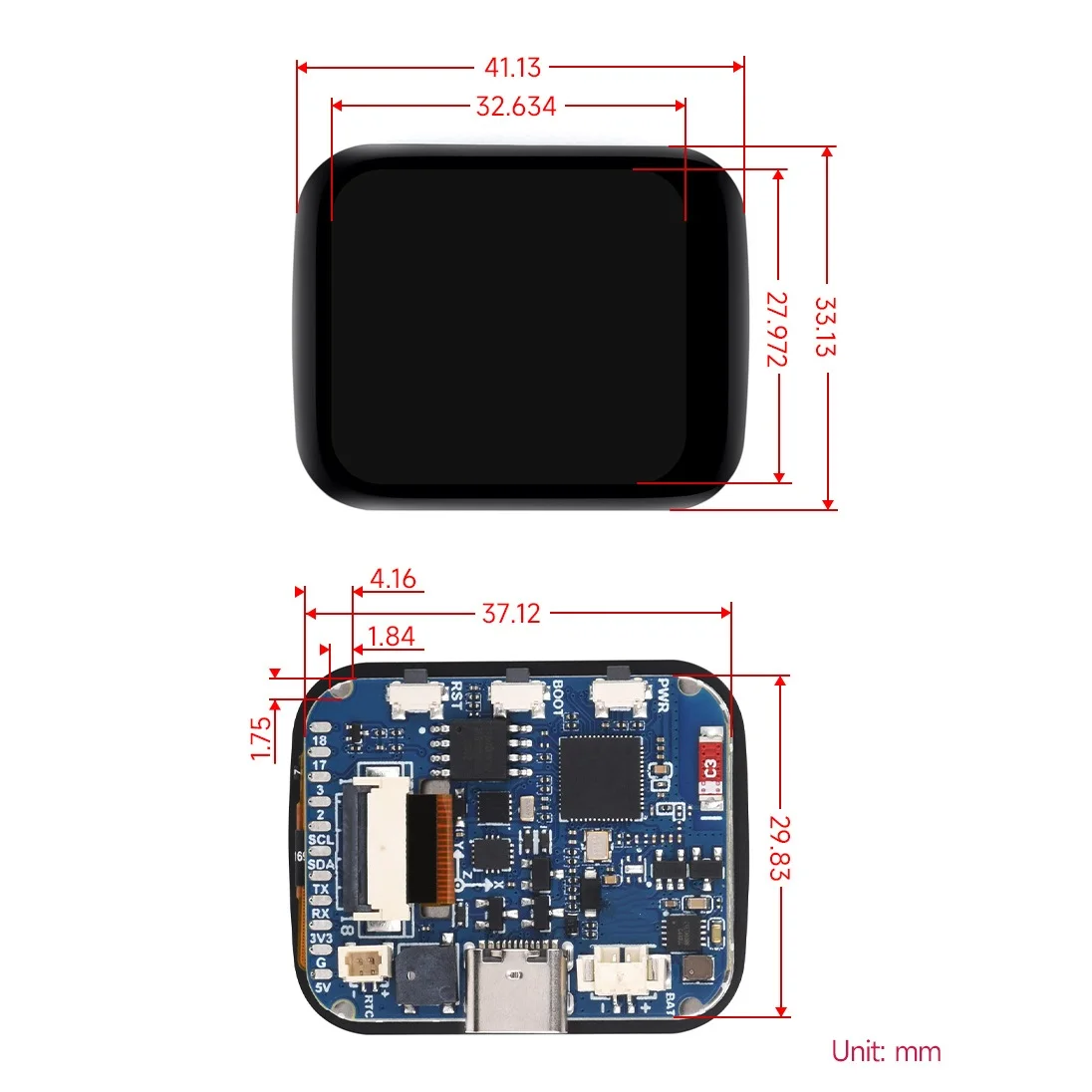 Плата разработки ESP32-S3 с 1,69-дюймовым сенсорным экраном Встроенный датчик гироскопа ускорения