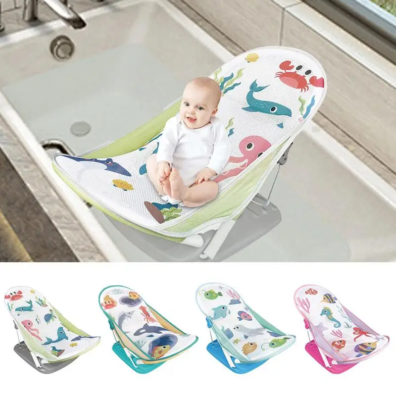 Bathtub Toddler Bather Bathtub Foldable Toddler Bath Bather Seat Adjustable 3 Reclining Positions Bath Support For Bathroom