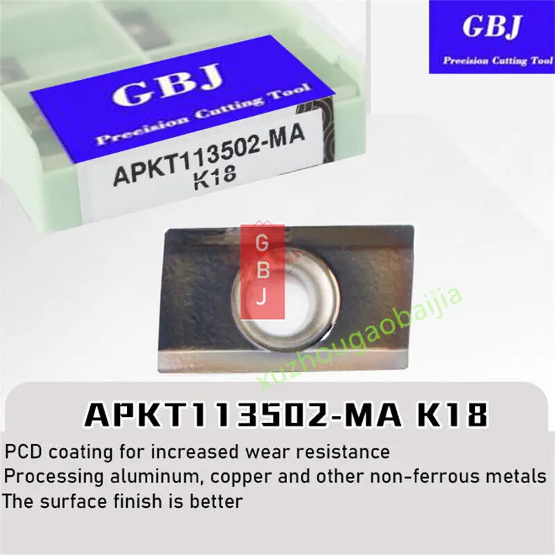 PCD coating APKT1135PDFR-MA APKT1135PDFR-G2 K18 Milling High gloss for aluminum APKT1135 APGT