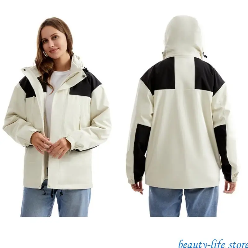 

Men's Water Resistant Lightweight Outdoor Jackets with Zipped Pockets Windproof Rain Jackets 2 in 1 Hooded Jackets 517D