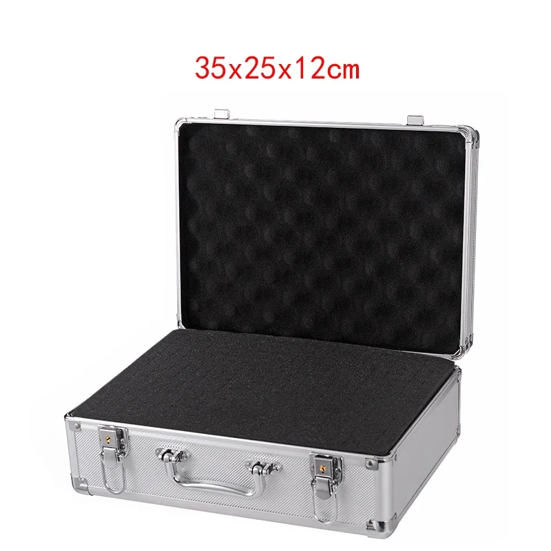 Caja de Herramientas portátil de aluminio, equipo de seguridad, caja de almacenamiento de instrumentos, Maleta resistente a impactos con esponja