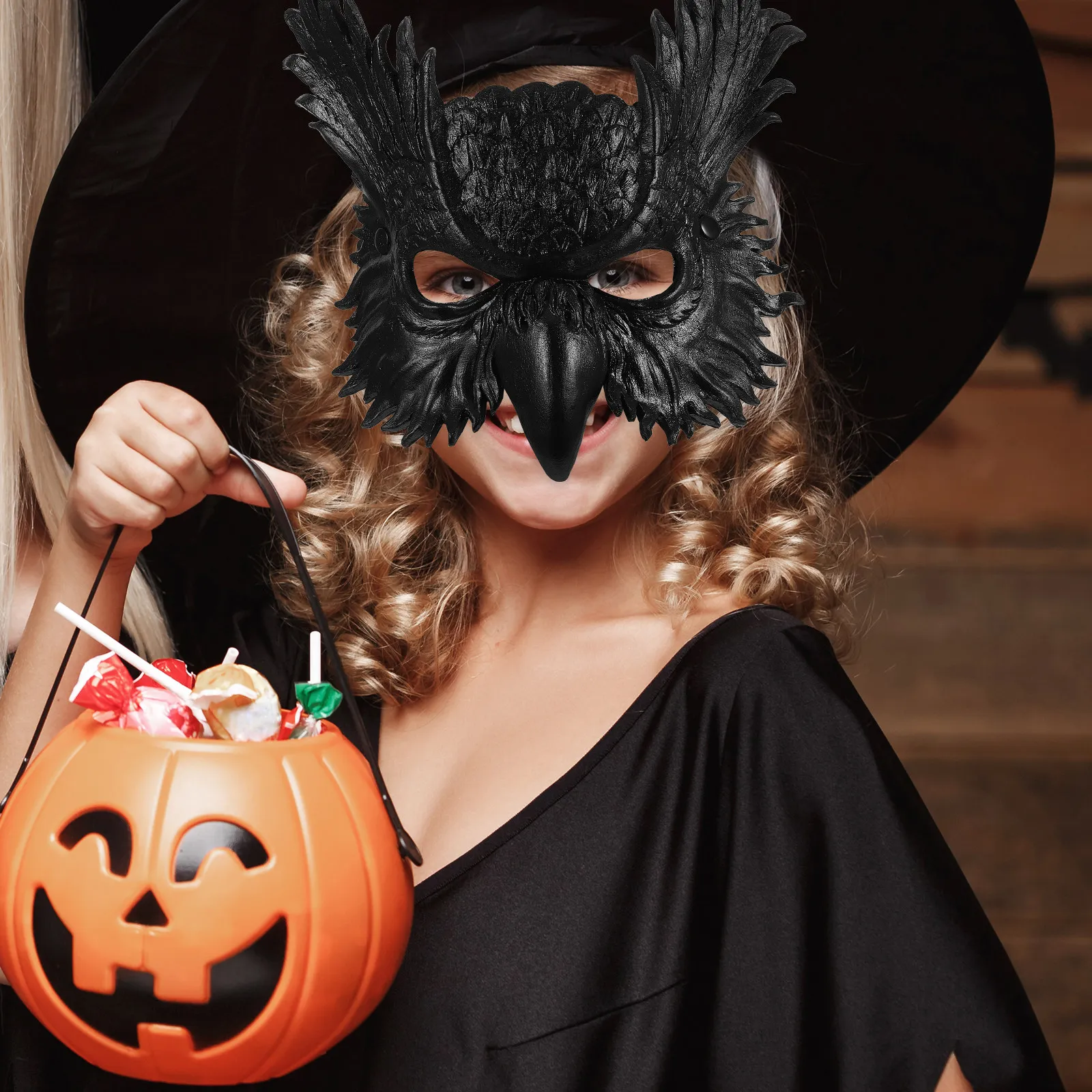 Cosplay Owl Mask Halloween PU Material Adjustable Elastic Band Cute Mysterious Style for Masquerade Ball Carnival Festival