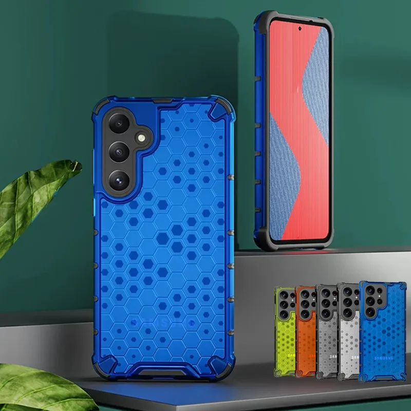 Luxury Honeycomb Hybrid Armor Case For Samsung Galaxy S25 Ultra S24 S23 S22 Plus A16 A35 A25 A15 A54 A55 Shockproof Hard Cover