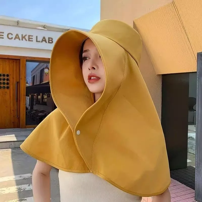 

Women Summer Sun Shine Hat UV Protection Big Wide Brim Fishing Cap Scarf Neck Cover Face Shield Outdoor Cycling Travel Beach Hat
